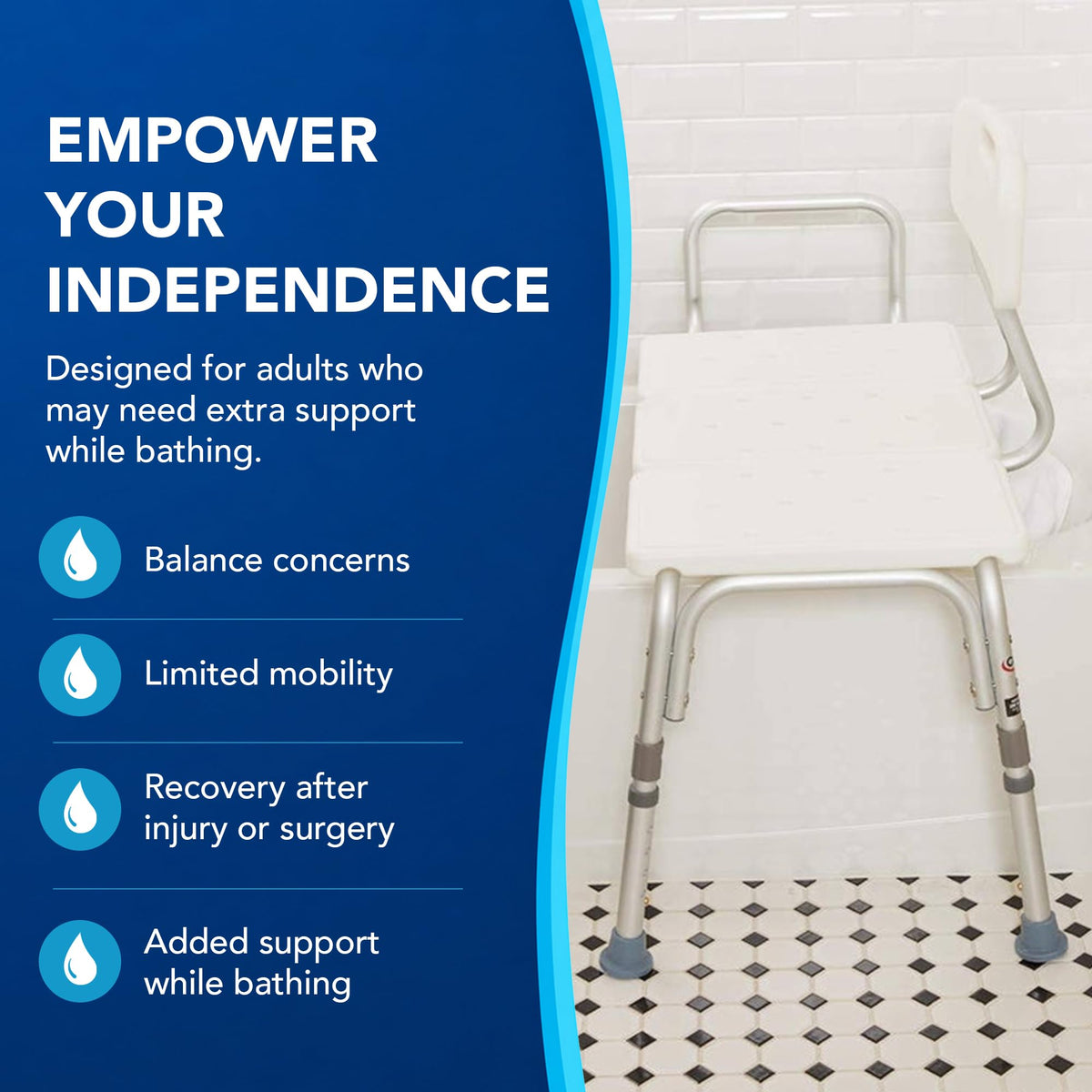 Height Adjustable Shower Bench and Shower Chair H306010