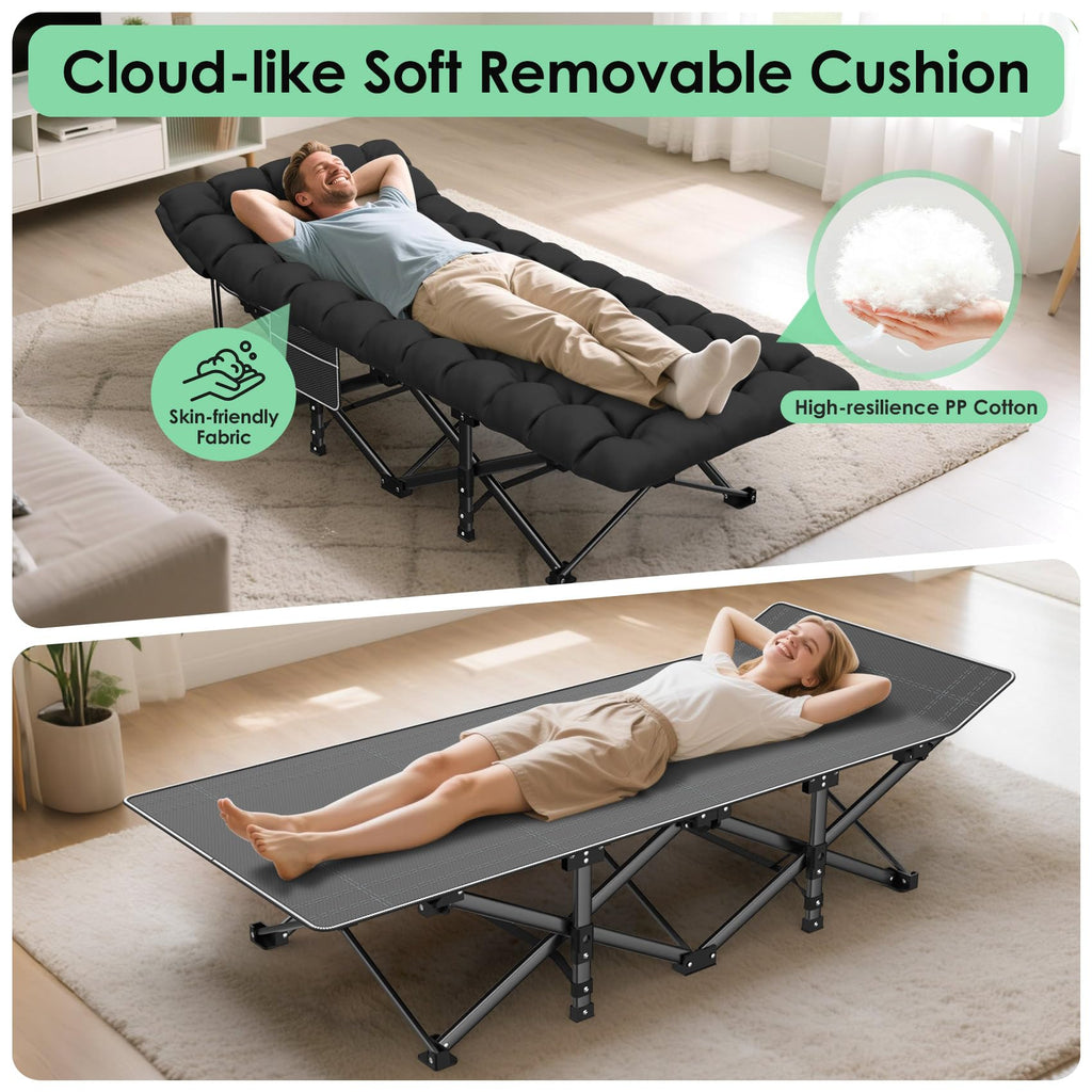 Folding Camp Cot with Cushion U78012