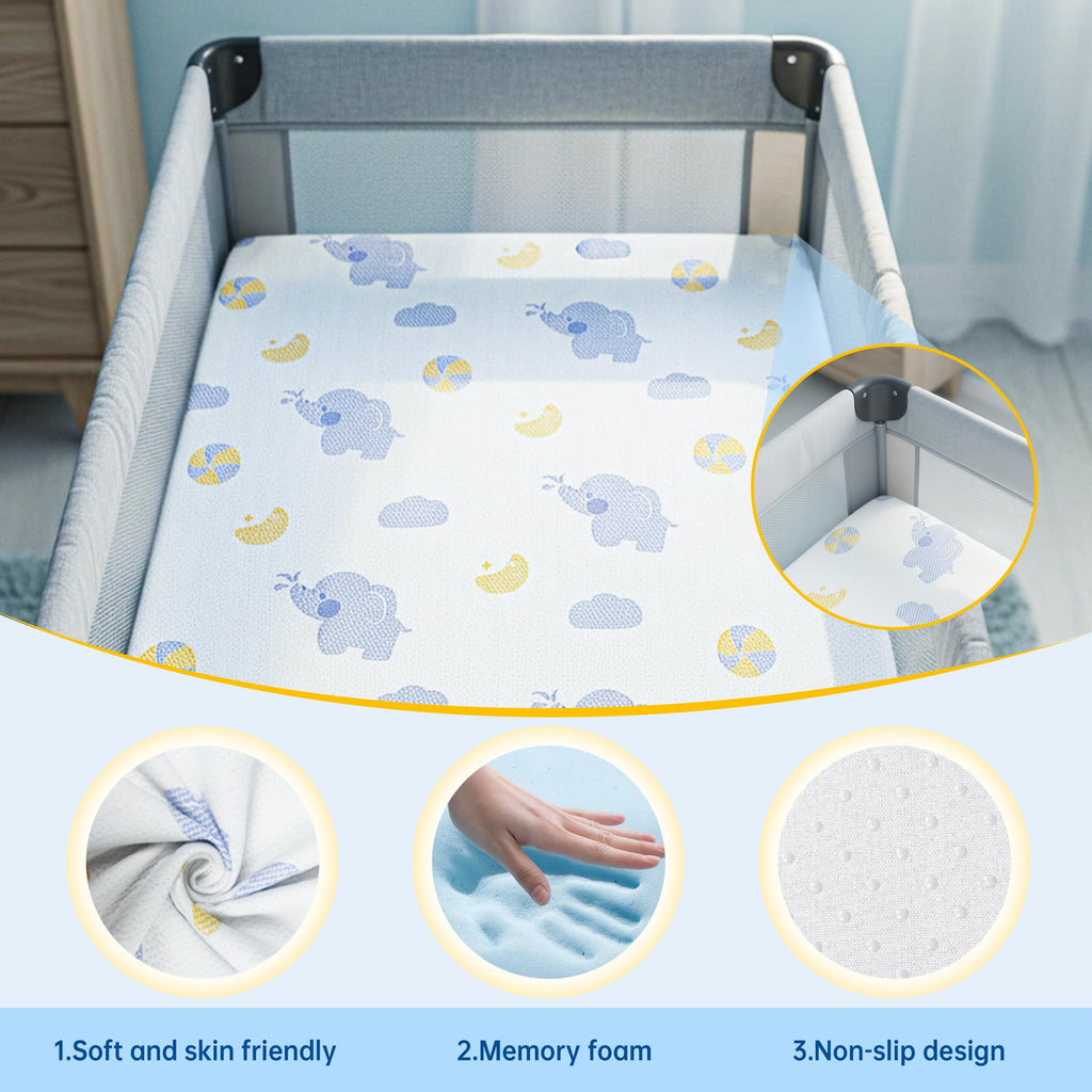 Pack and Play Mattress, 38"x26" Dual Sided Memory Foam H5217