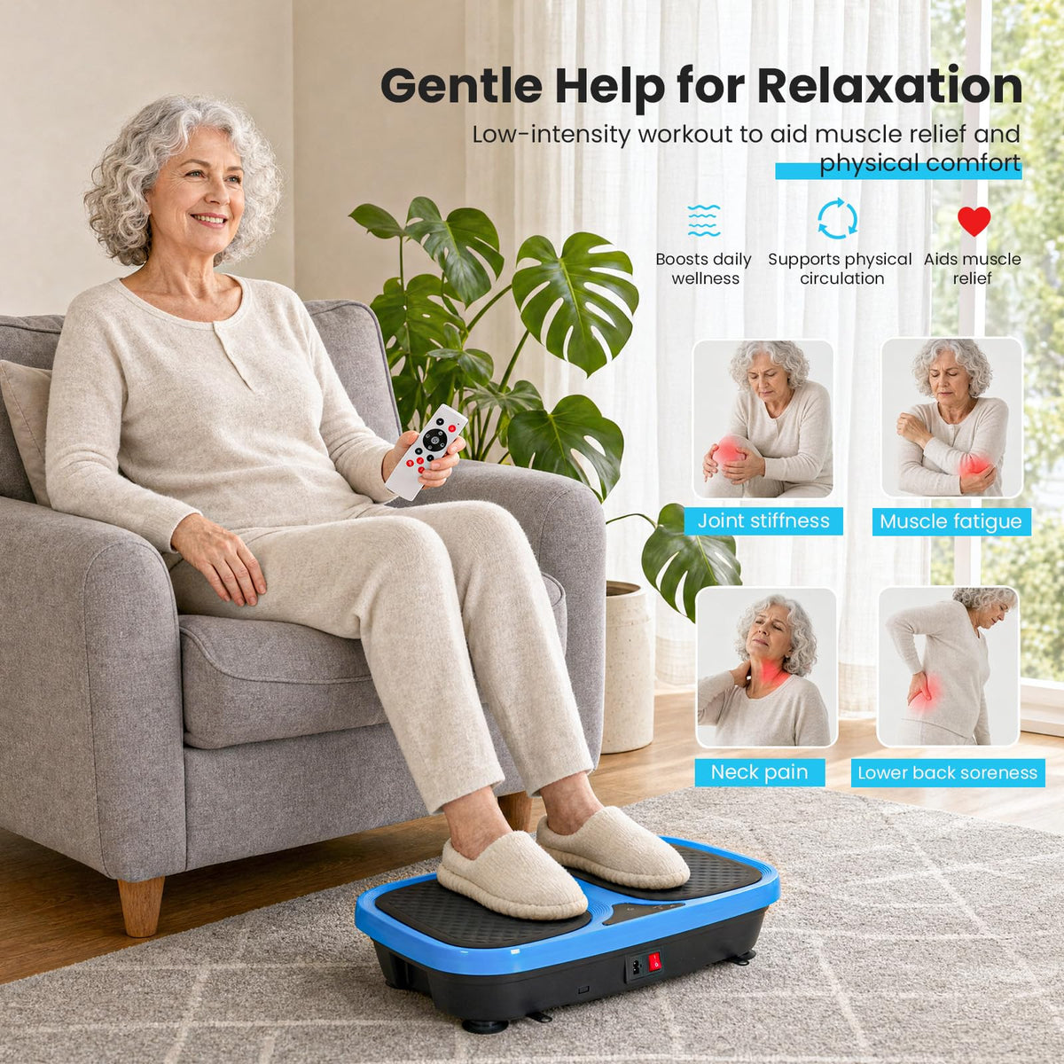 Vibration Plate Exercise Machine with Pull Ropes B4460