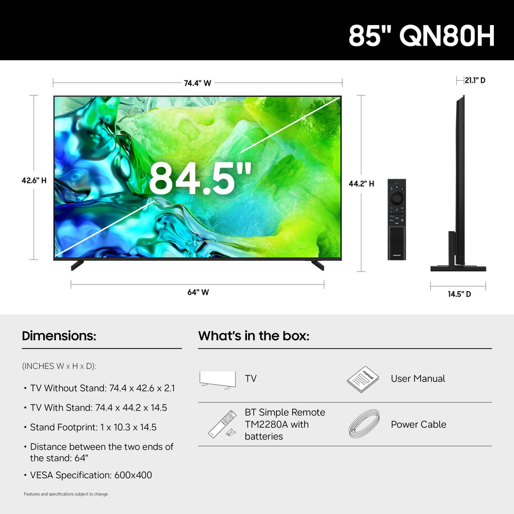 85-Inch 4K QLED Smart TV T313