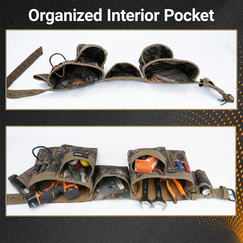 Camo Heavy Duty Adjustable Tool Belt with Pouches A798152