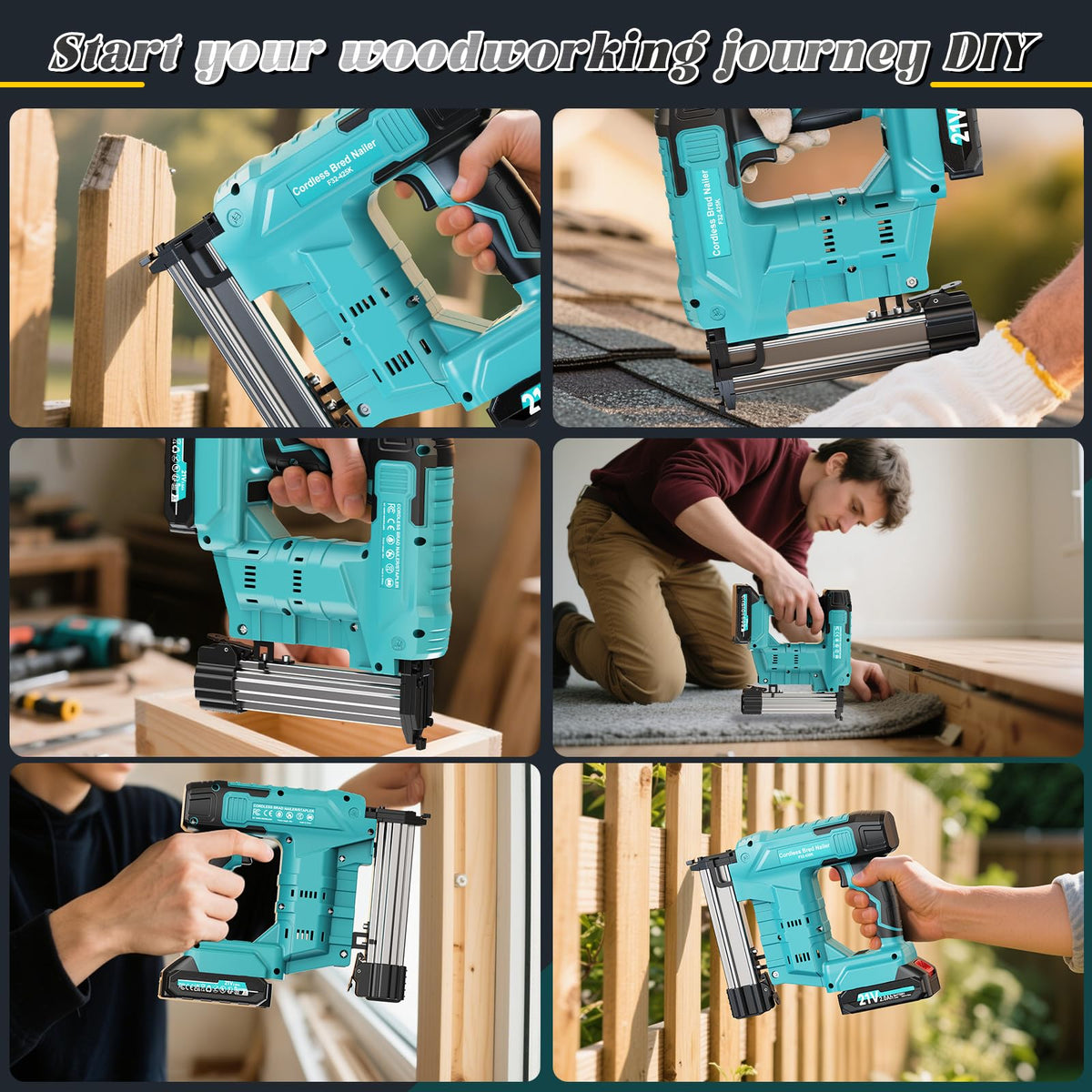 Cordless 2-in-1 21V Electric Nail Gun with Battery U58370