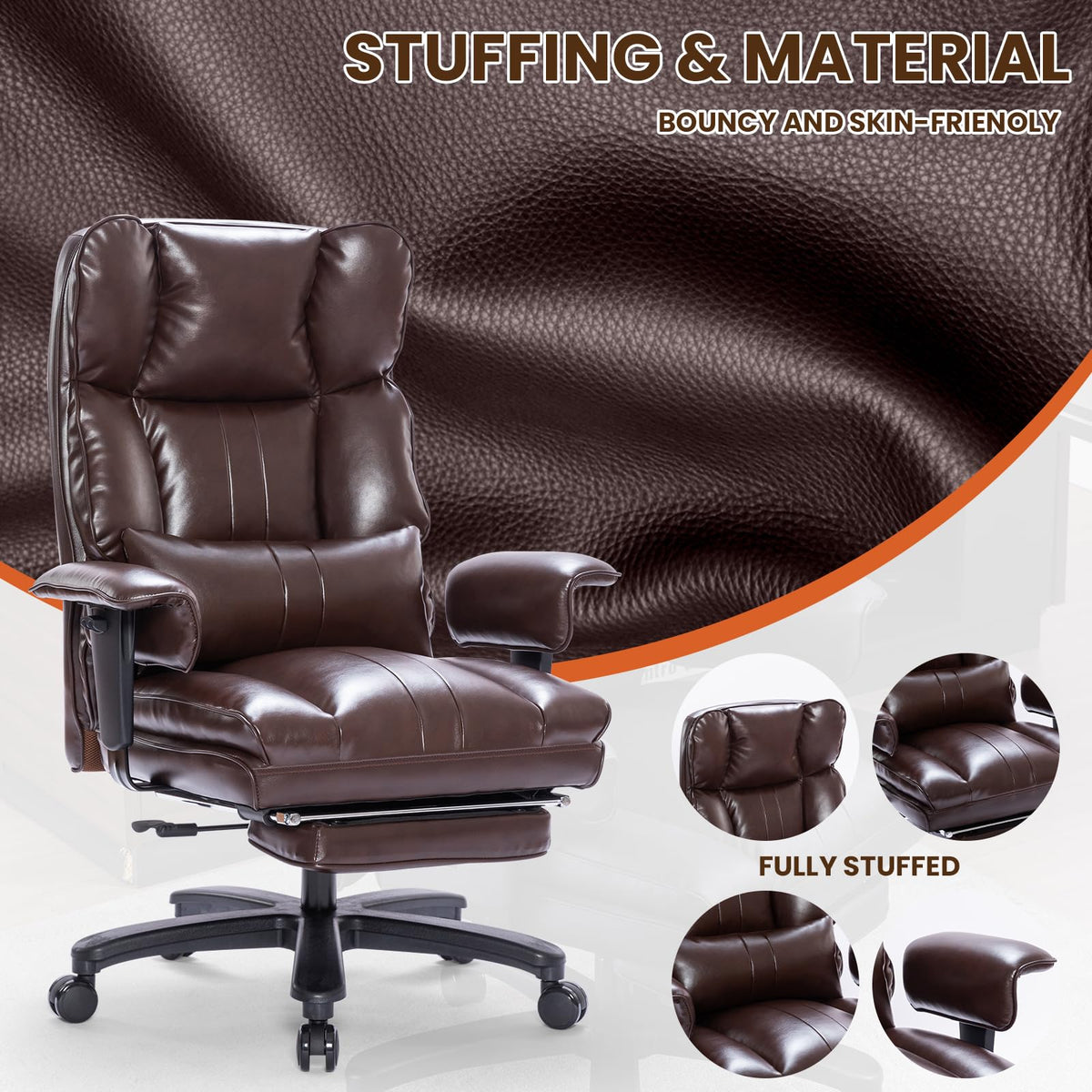 Big and Tall Office Chair with Foot Rest W424112