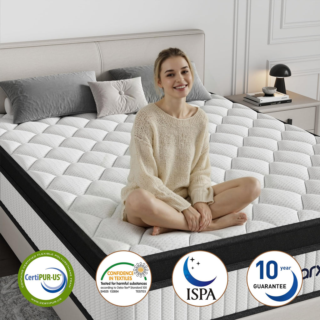 Full Size 12 Inch Hybrid Medium Firm Memory Foam Mattress C605130