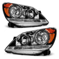 Black Housing Amber Reflector Headlight Assembly Pair R4707