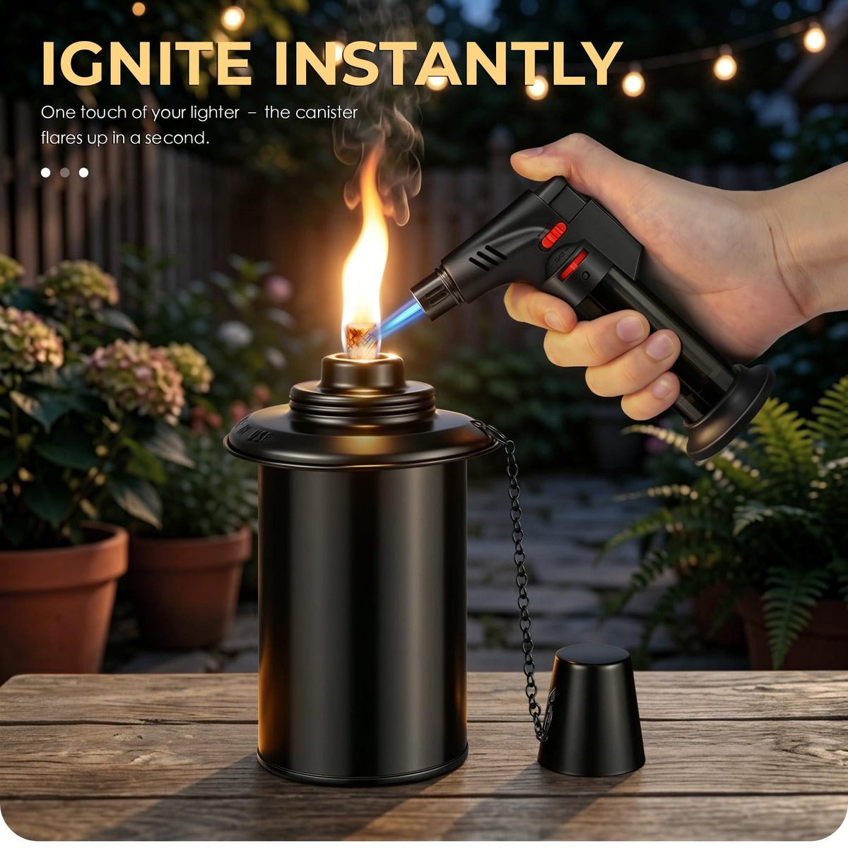 4 Pack 12oz Refillable Torch Canisters with Wicks U992