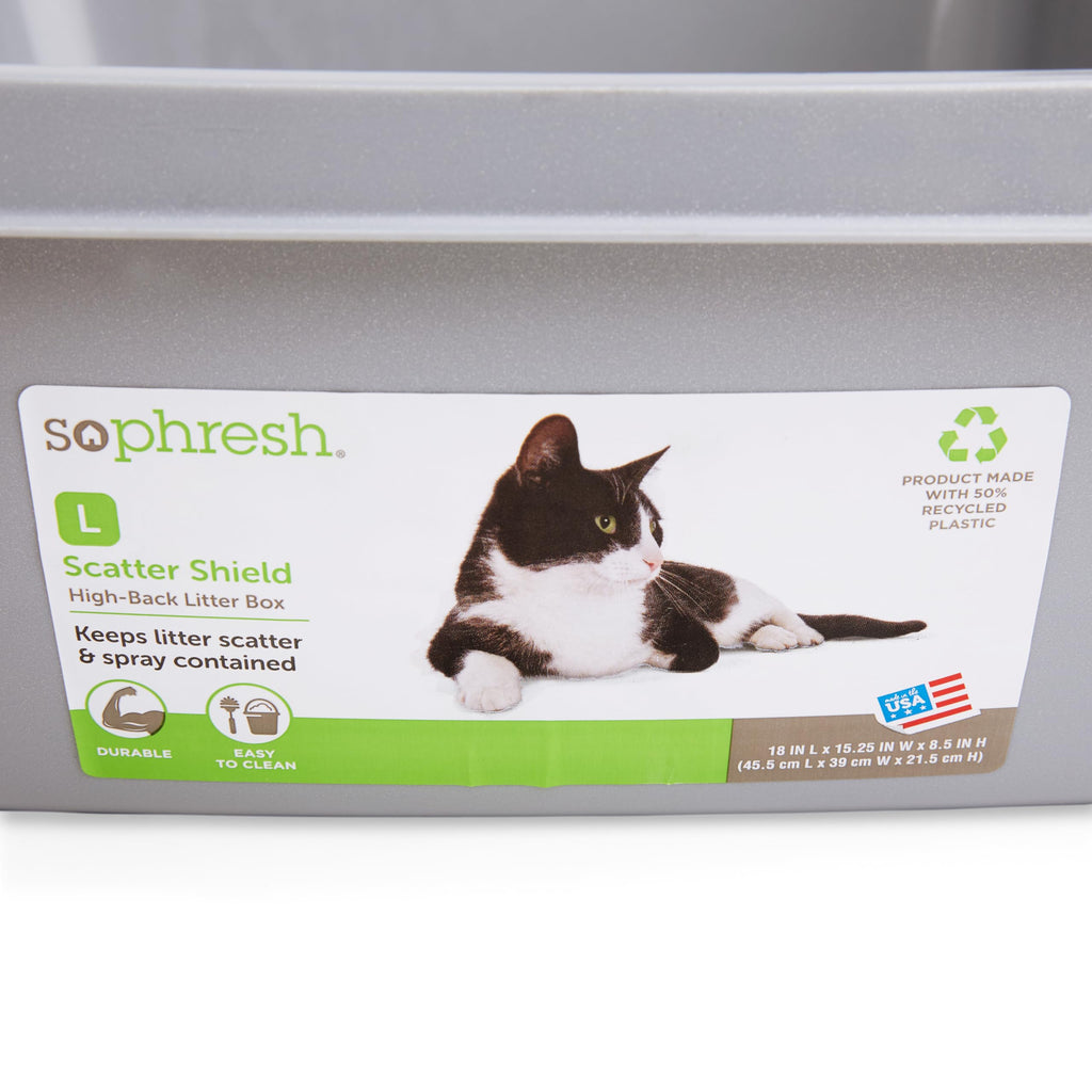 Grey Large High-Back Litter Box K294678