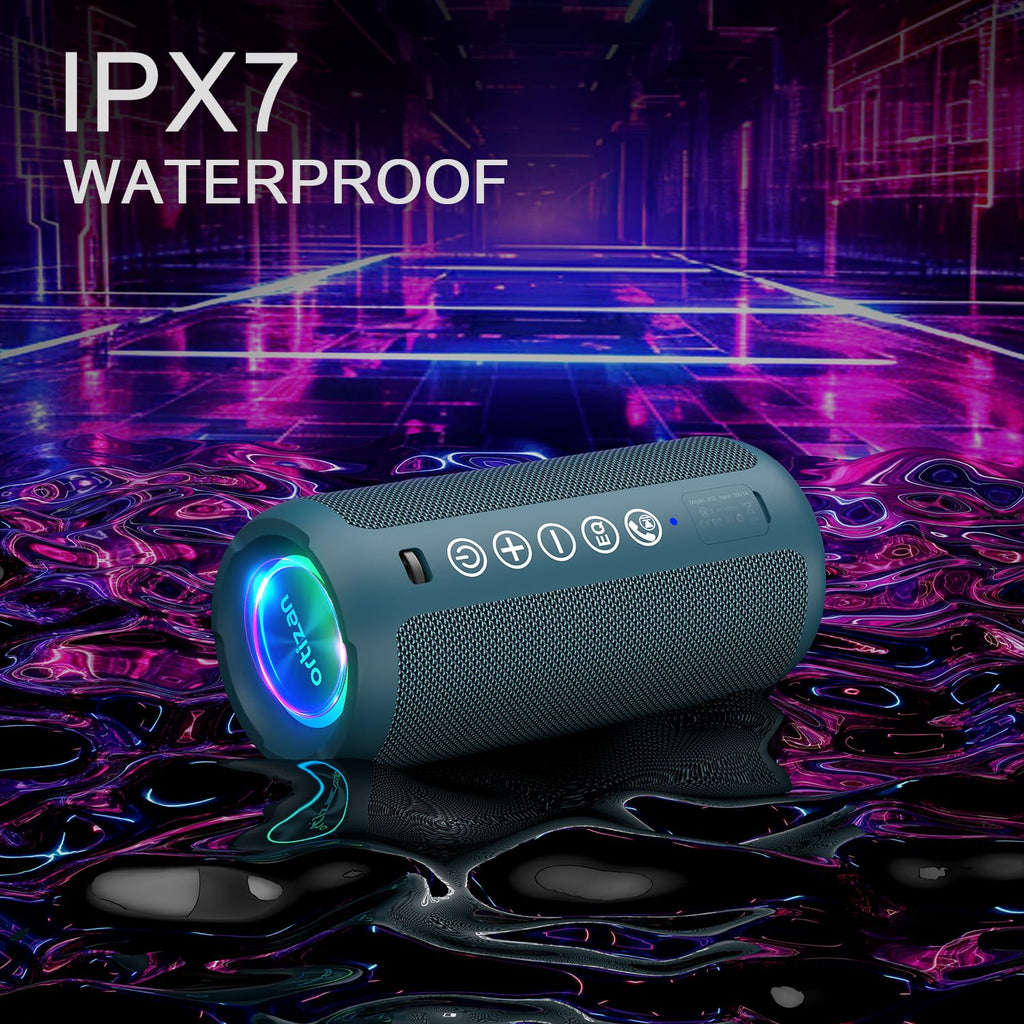 Portable Bluetooth Speaker 2-Pack IPX7 Waterproof 24W Stereo White Midnight Blue V99733