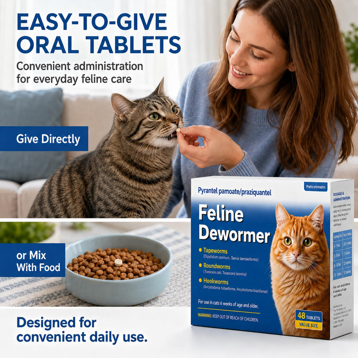 Cat Dewormer 48 Tablets F725294