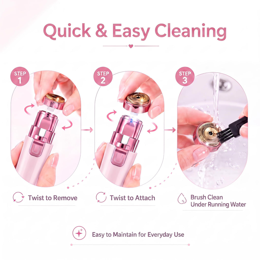 Pink USB Rechargeable Facial Hair Remover A139
