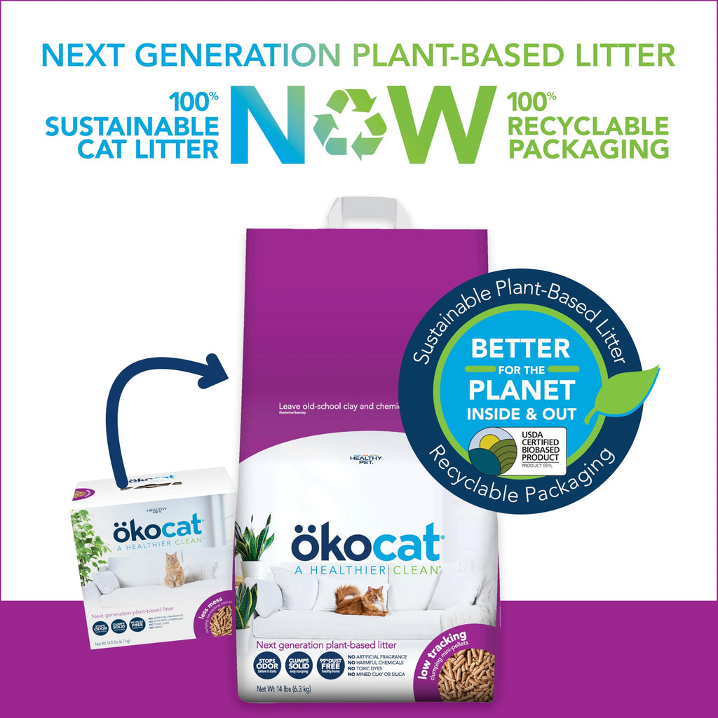 Low Tracking Natural Wood Clumping Cat Litter 21.5 Lbs V888315