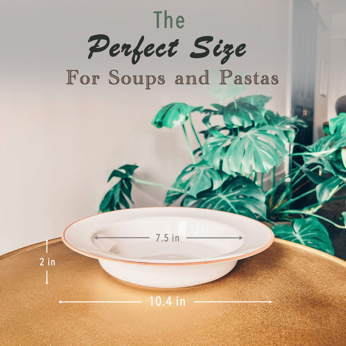 Ceramic Wide Rimmed Soup Bowl 25oz Set of 4 H371