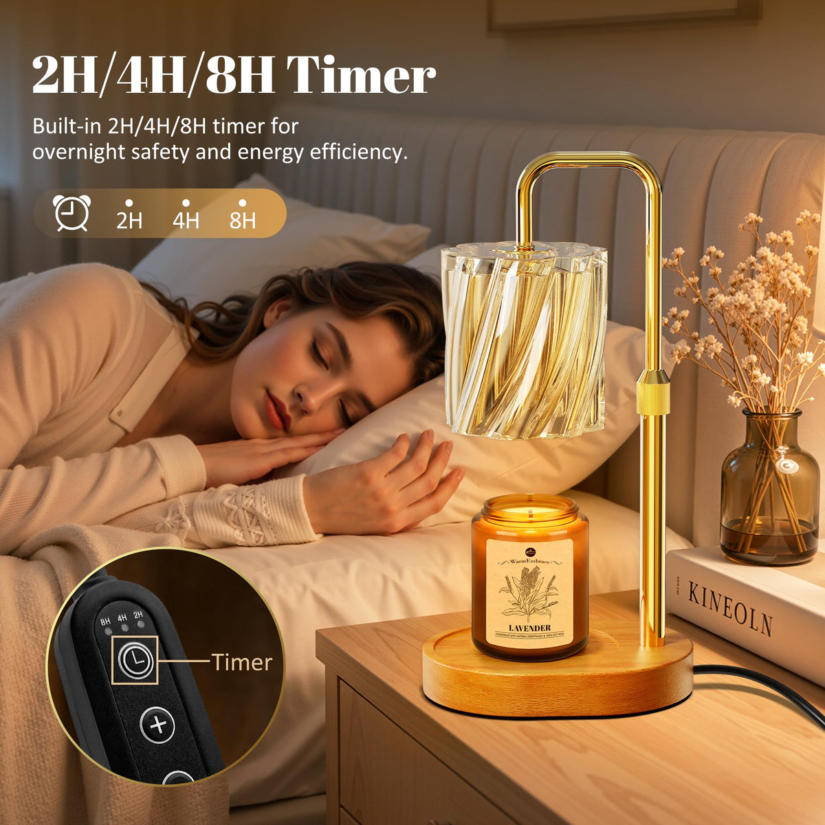 Candle Warmer Lamp Set with Scented Jar Candle & Timer M26368