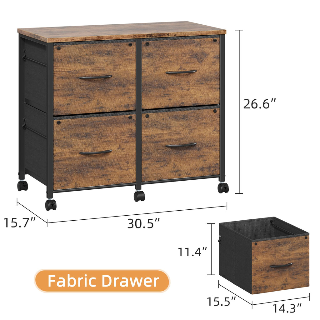 4 Drawer Mobile Lateral File Cabinet Z22867