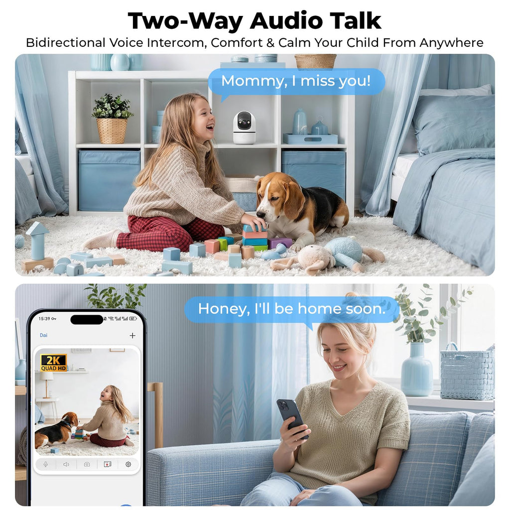 Indoor Camera 5G&2.4G WiFi 360° Pan/Tilt 2-Pack X493971