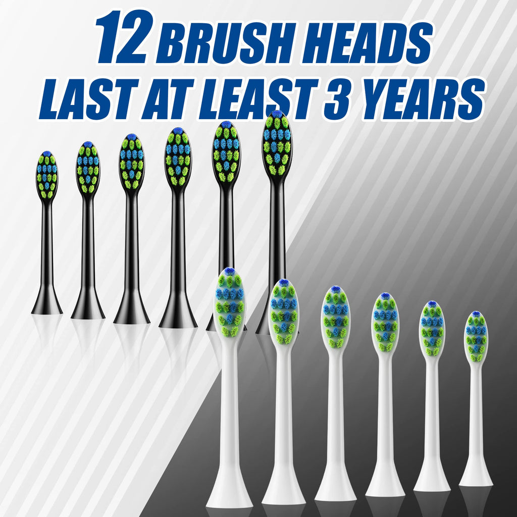 Sonic Electric Toothbrush with 12 Brush Heads 2 Pack B57697