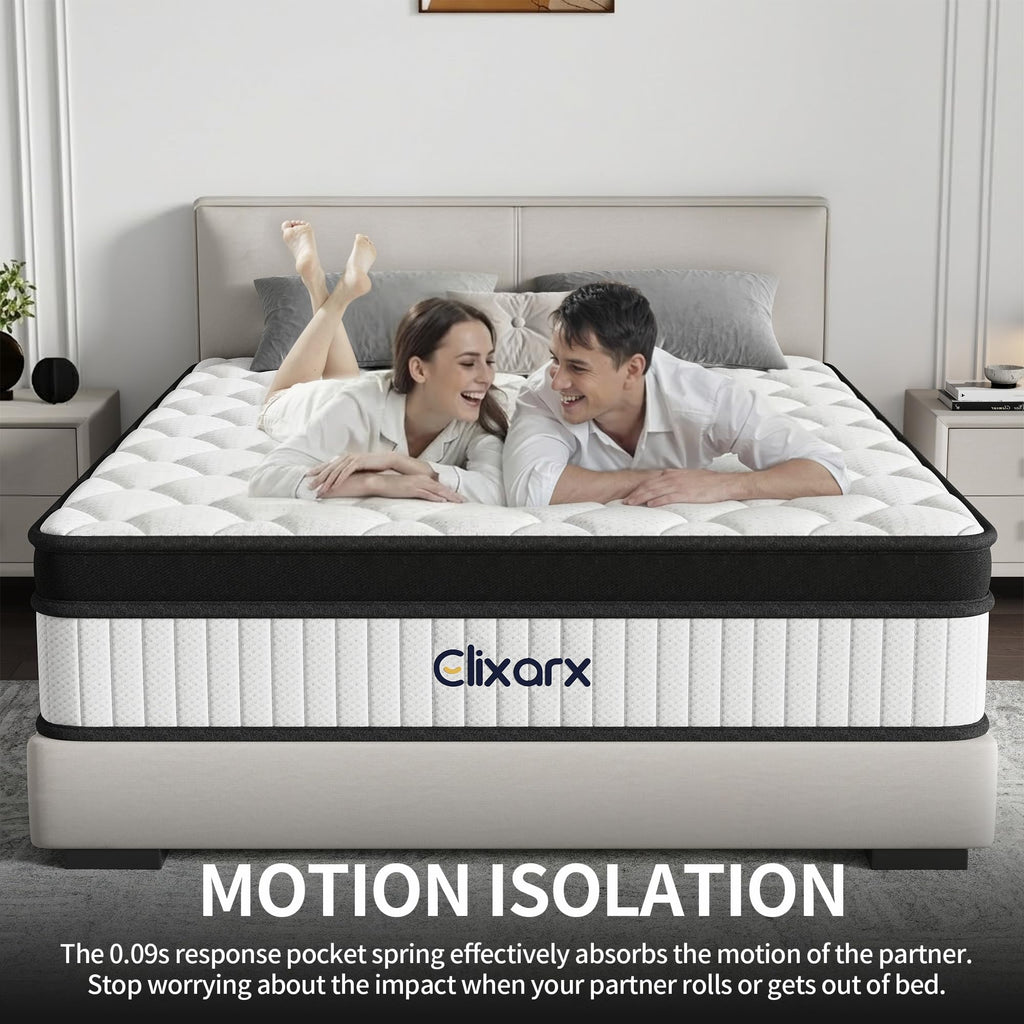 Full Size 12 Inch Hybrid Medium Firm Memory Foam Mattress C605130