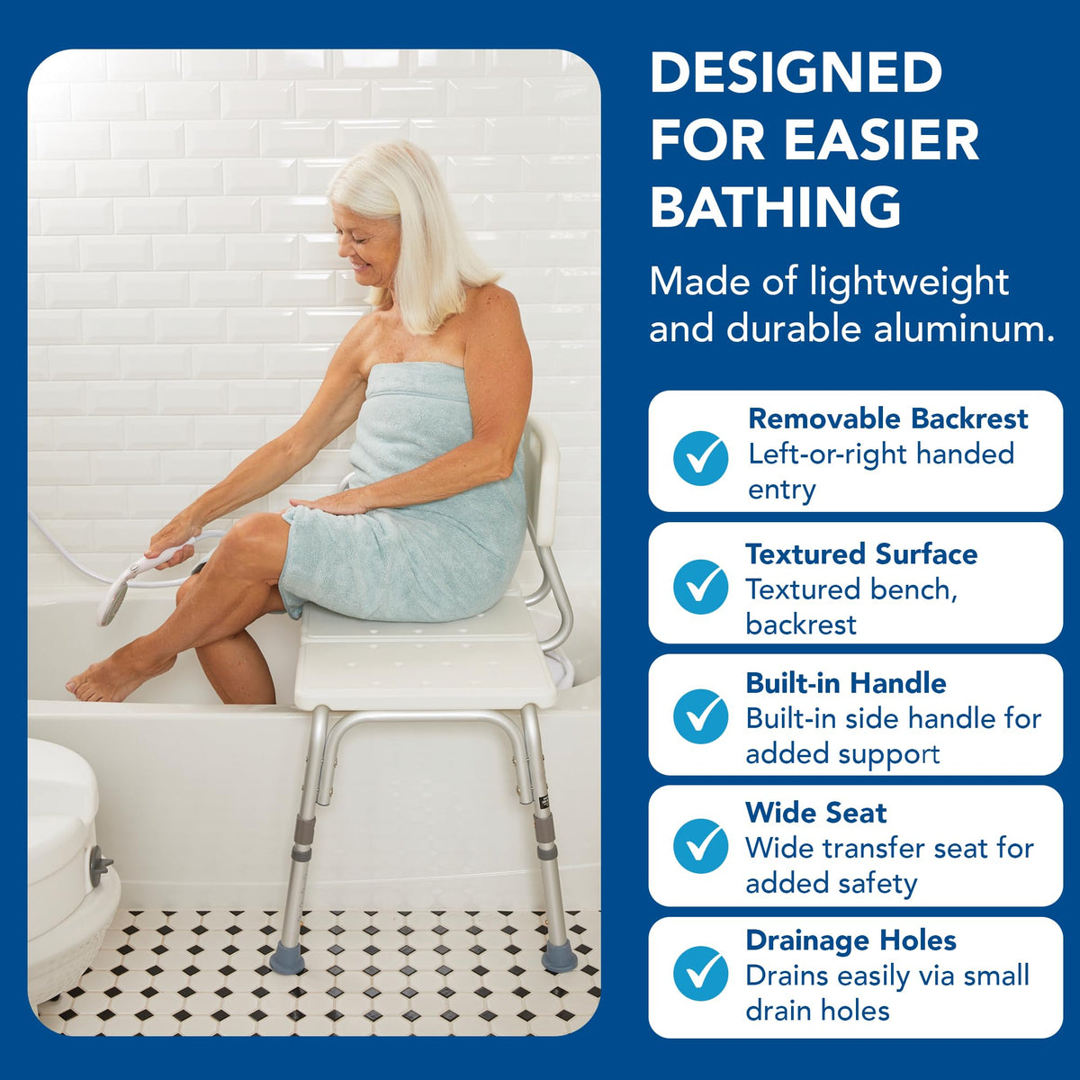 Height Adjustable Shower Bench and Shower Chair H306010
