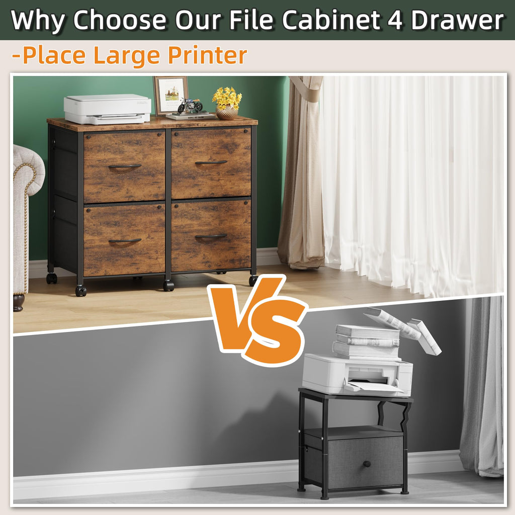 4 Drawer Mobile Lateral File Cabinet Z22867