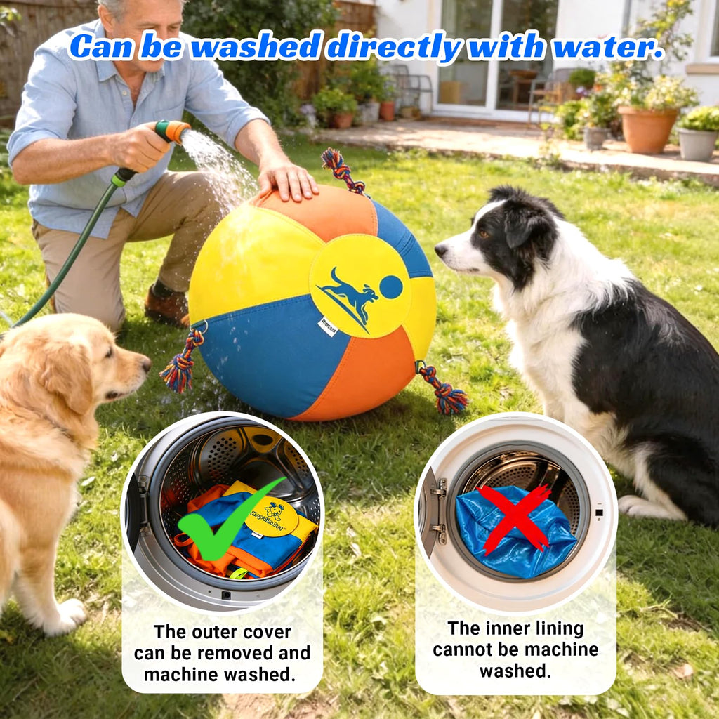 25" Heavy-Duty Herding Ball for Dogs with Knotted Ropes F76846