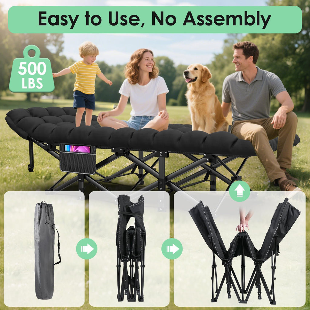 Folding Camp Cot with Cushion U78012