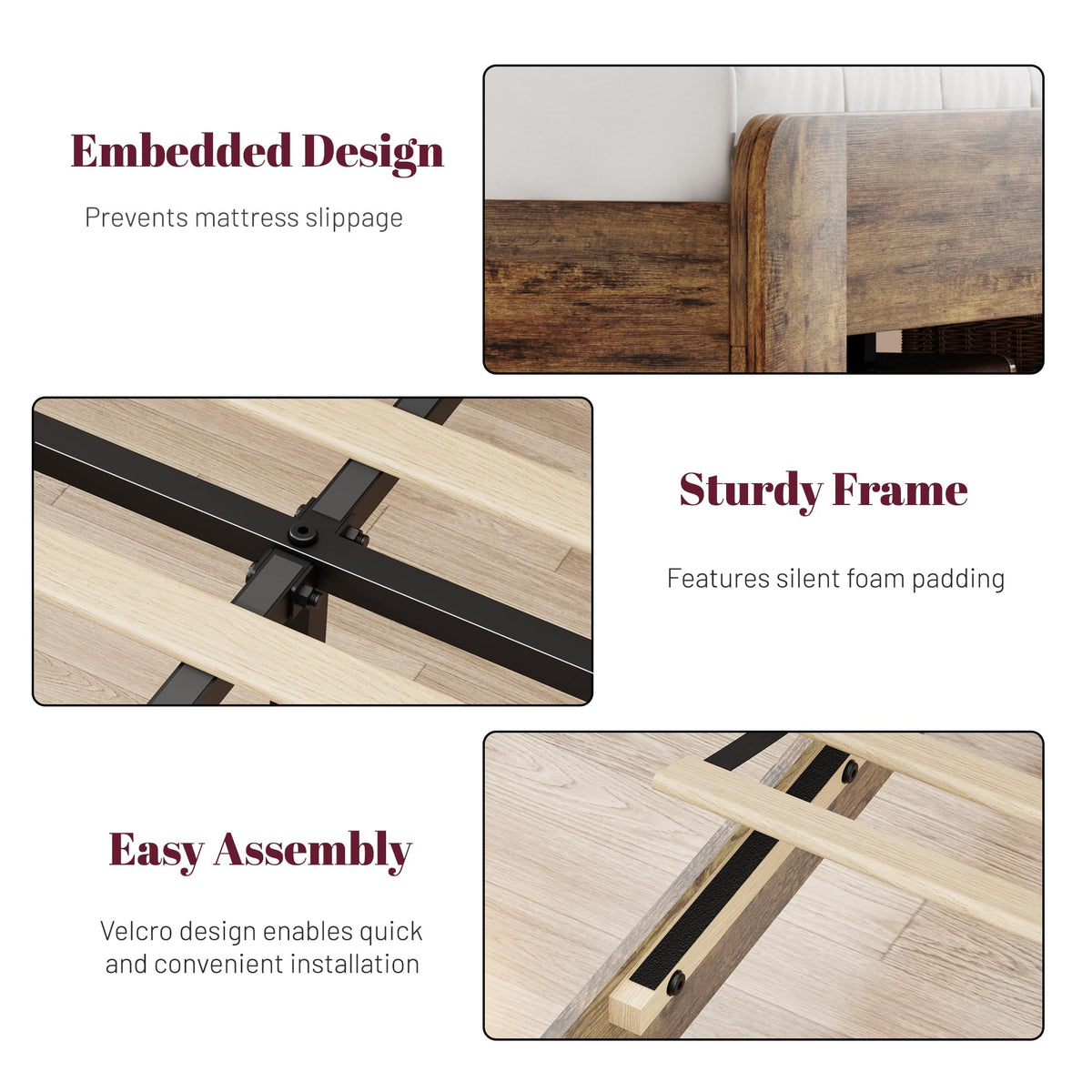 Queen Bed Frame with Storage Headboard and Charging Station G27835