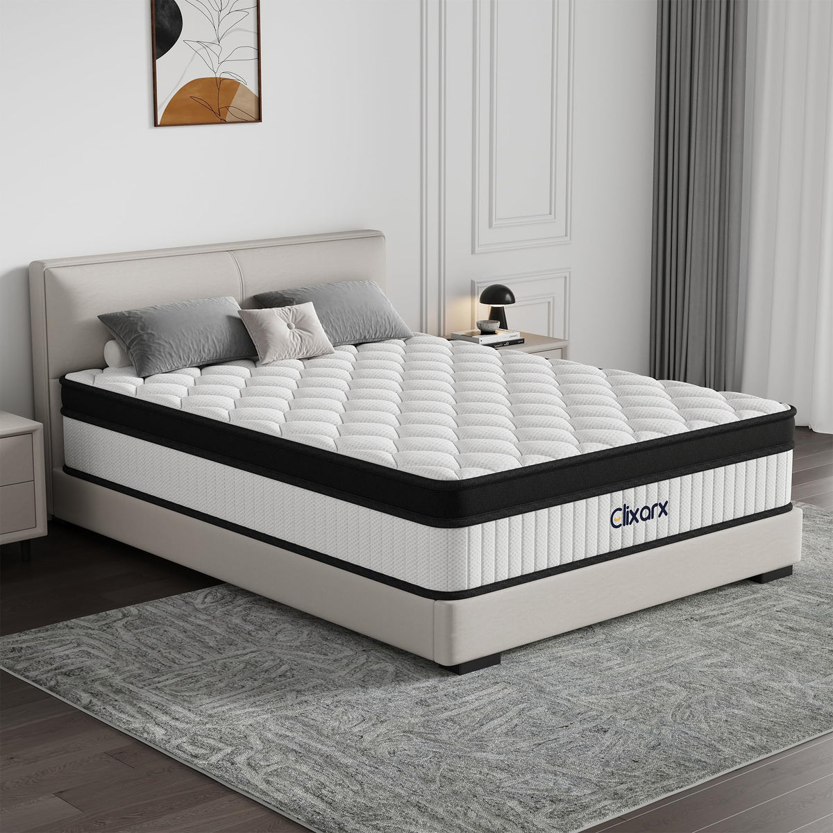 Full Size 12 Inch Hybrid Medium Firm Memory Foam Mattress C605130
