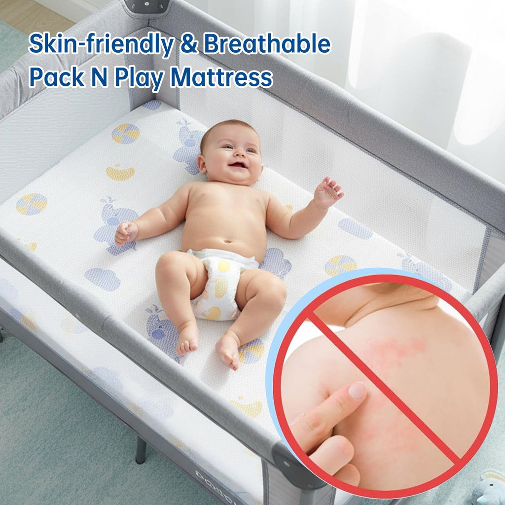 Pack and Play Mattress, 38"x26" Dual Sided Memory Foam H5217