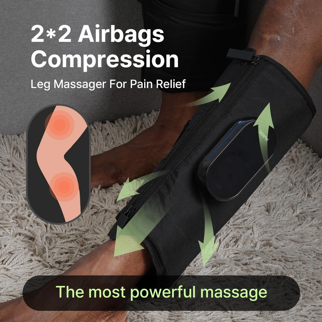 Heated Air Compression Cordless Leg Massager with Extension (Pair) K59710