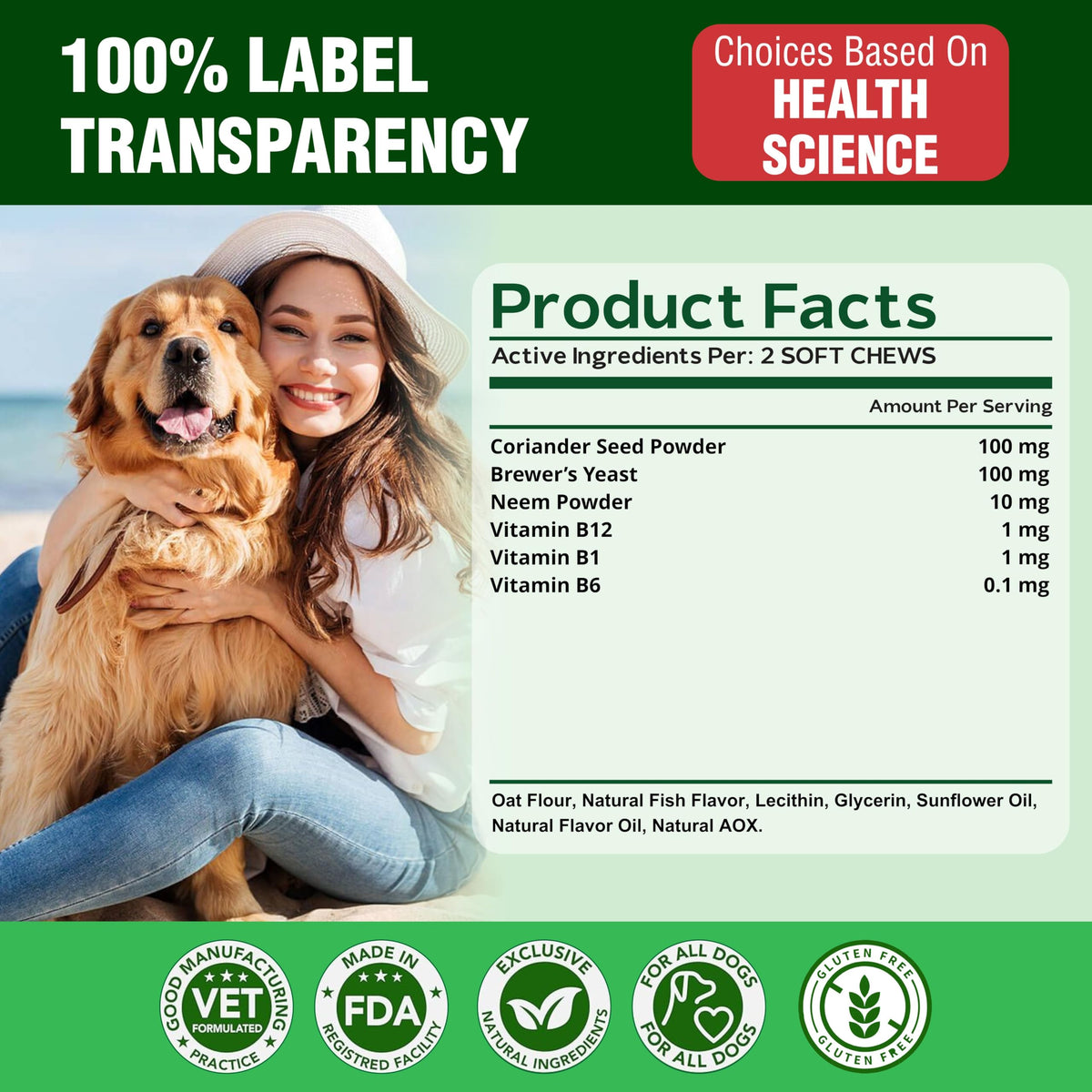 Flea and Tick Chewables for Dogs Chicken 120 Soft Treats N385470