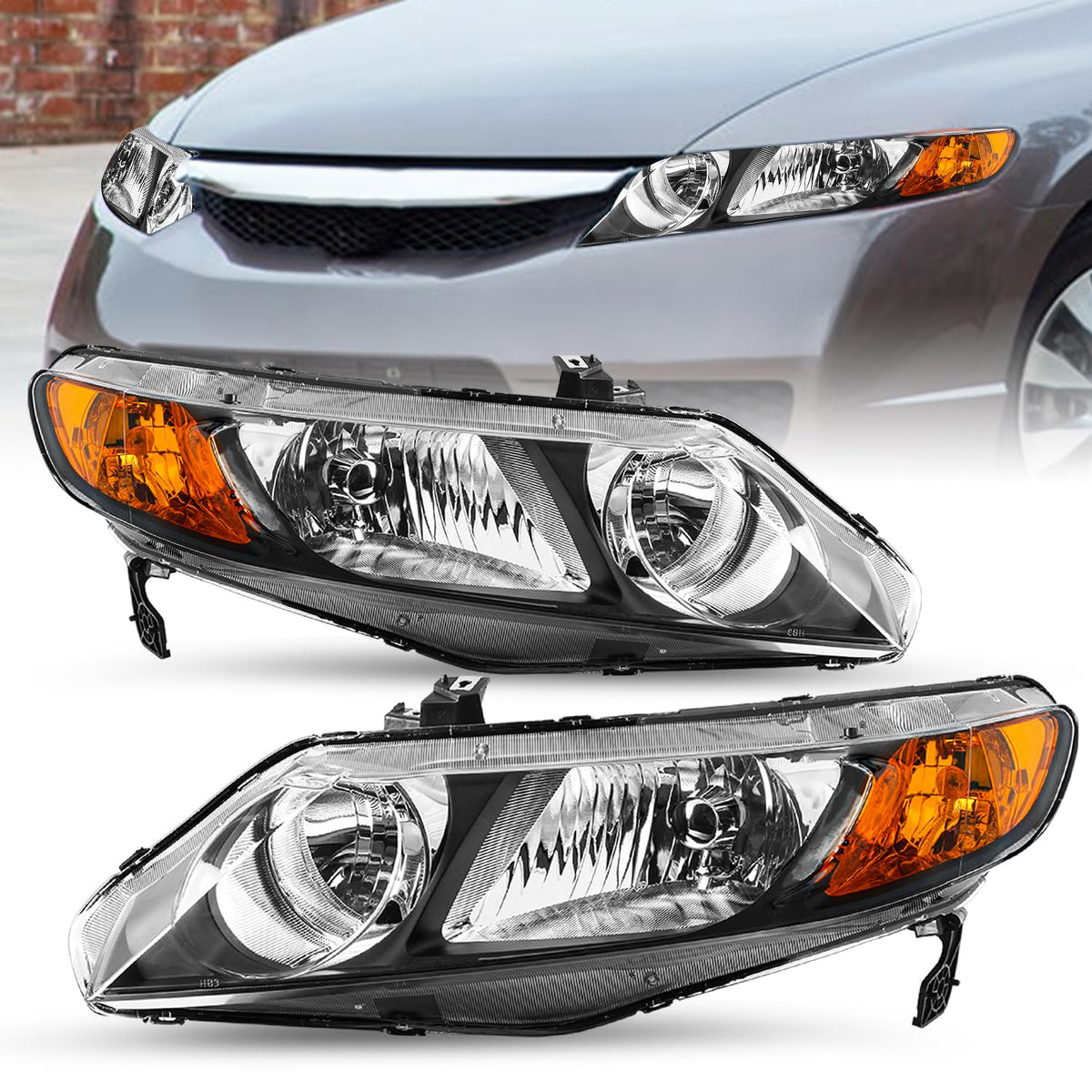Headlight Assembly Set Driver & Passenger Side K3264