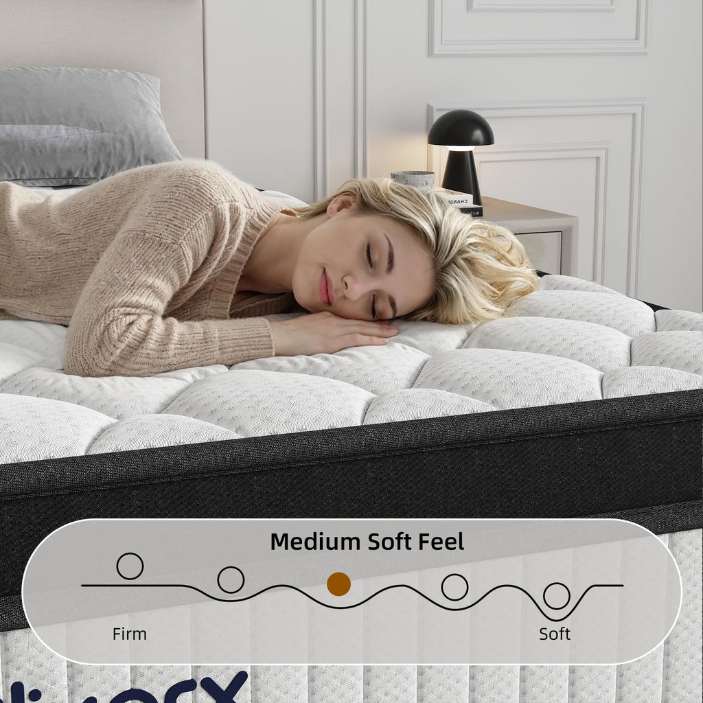 Full Size 12 Inch Hybrid Medium Firm Memory Foam Mattress C605130