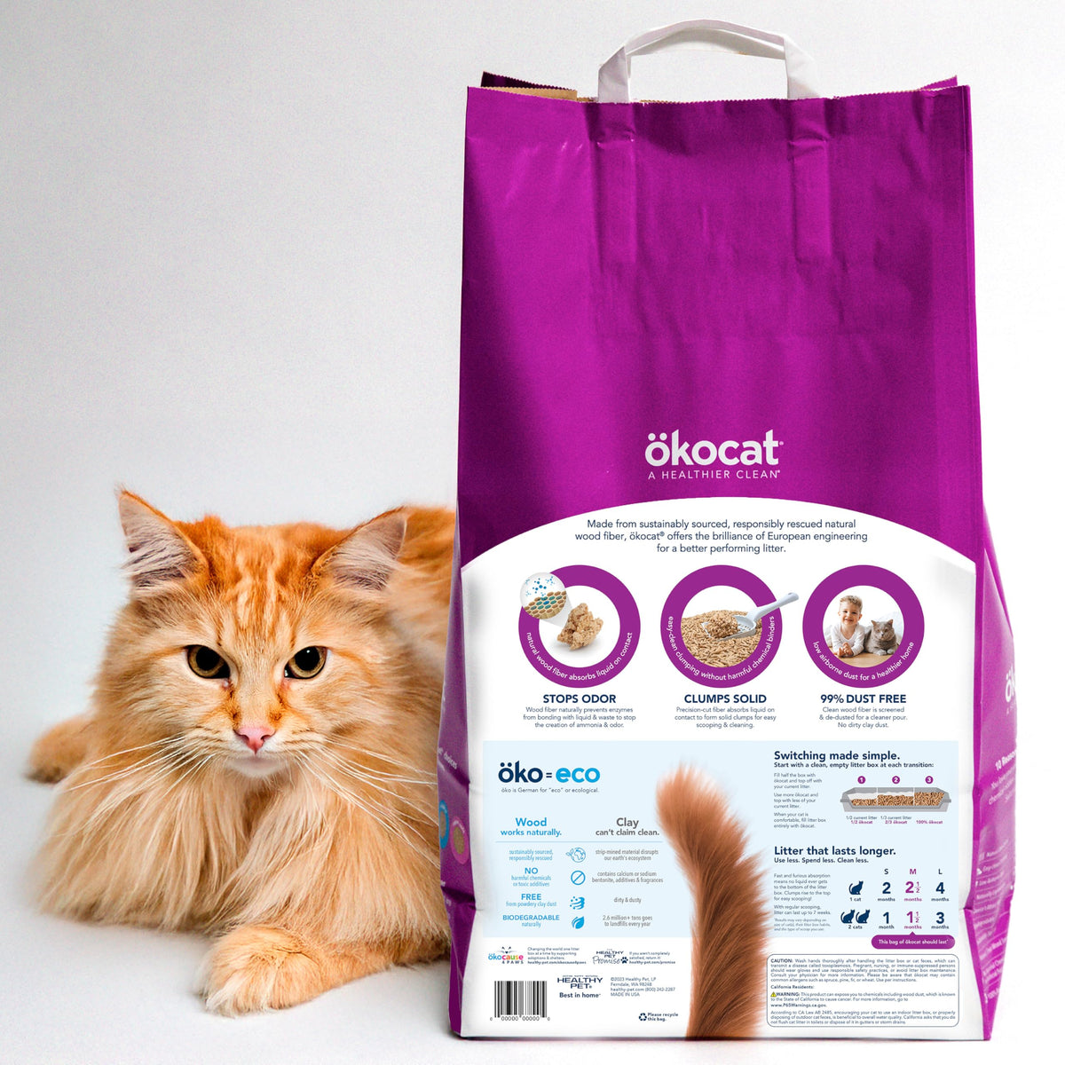 Low Tracking Natural Wood Clumping Cat Litter 21.5 Lbs V888315