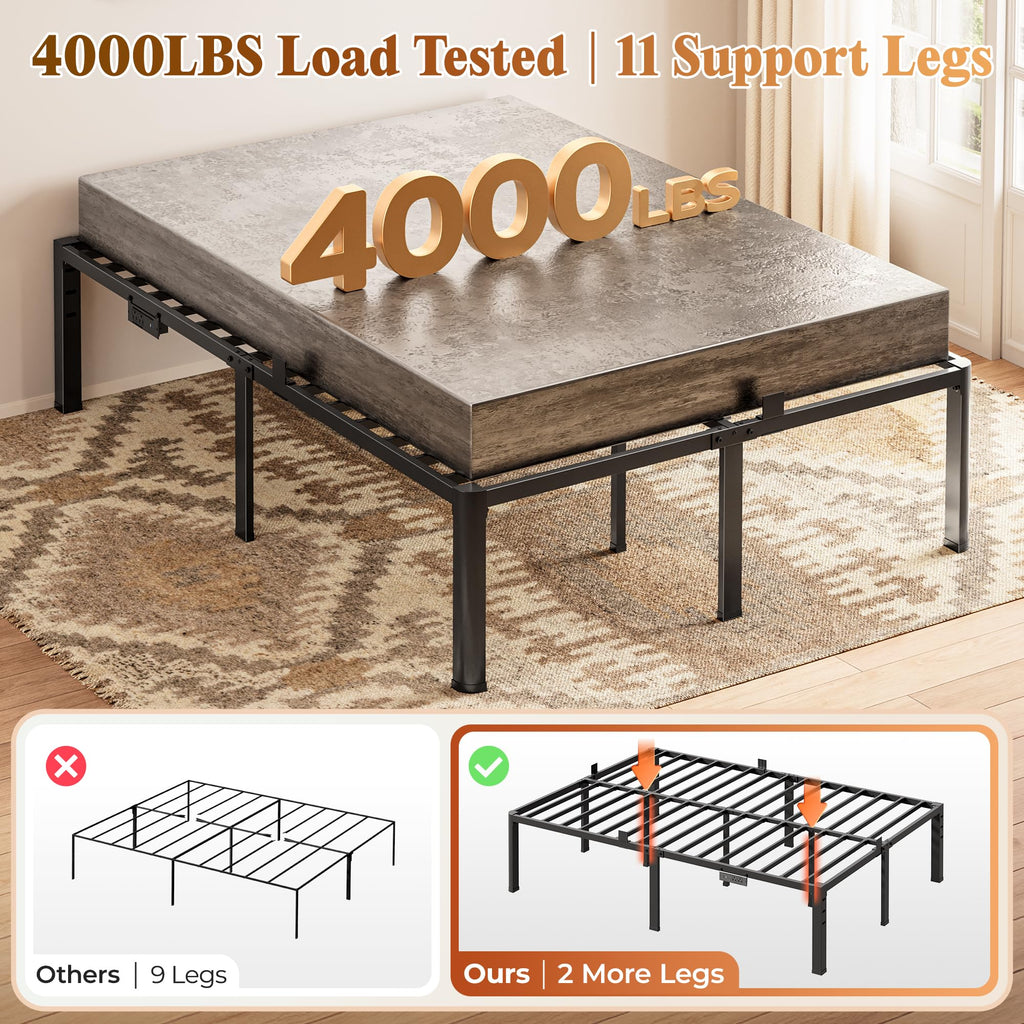Queen Bed Frame with Charging Station U378340
