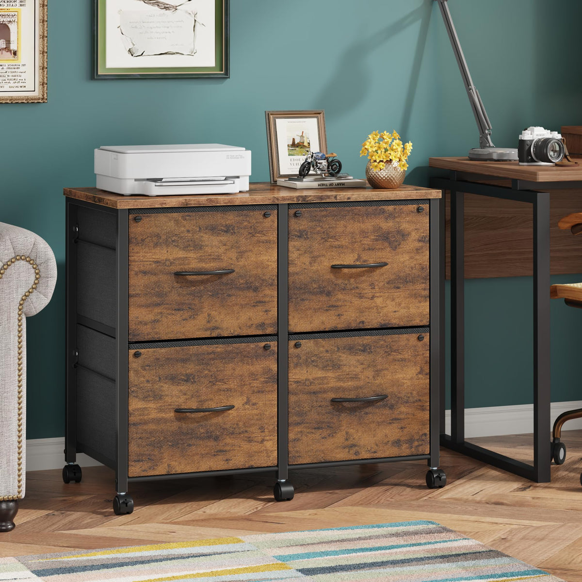 4 Drawer Mobile Lateral File Cabinet Z22867