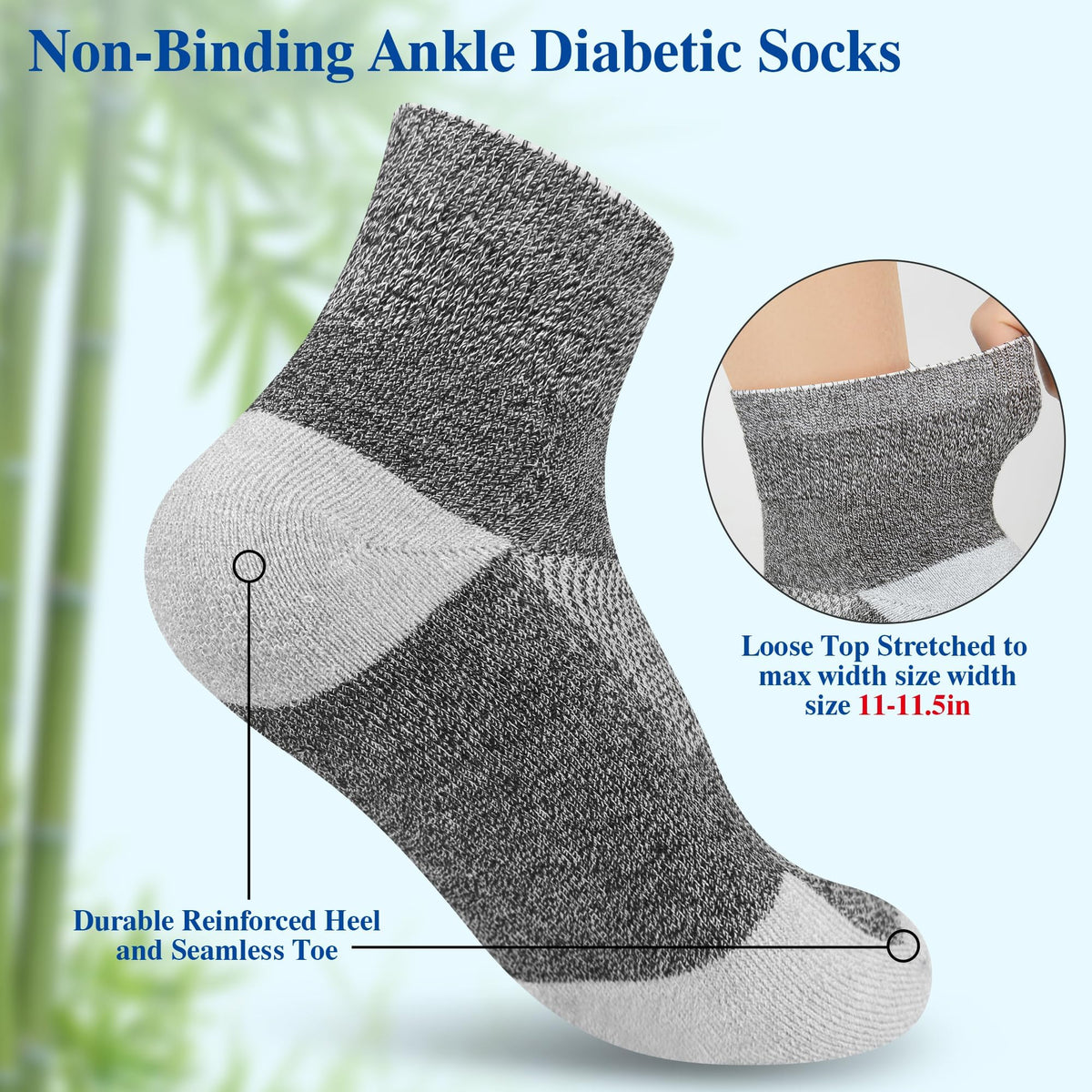 Diabetic Ankle & Low Cut Socks, 6 Pairs V8539
